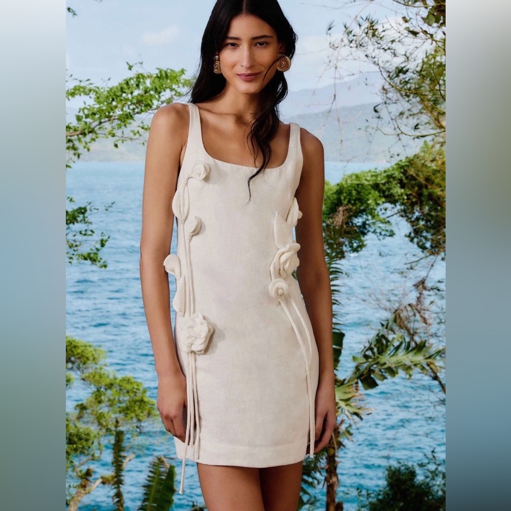 FARM Rio White Floral Applique Mini Dress - Picture 6 of 11